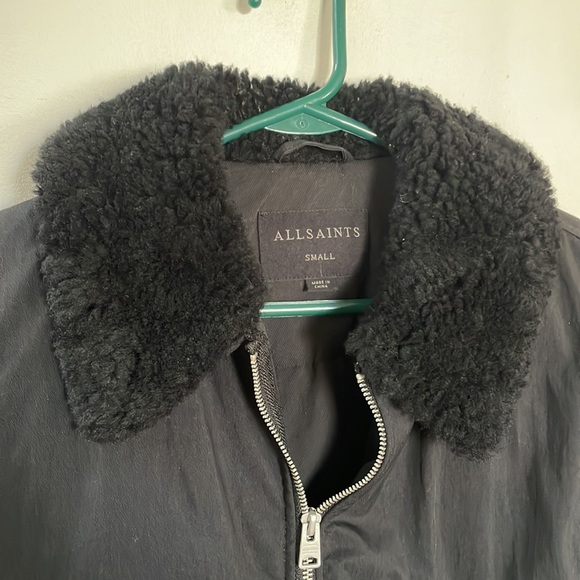 All Saints Insulated Faux Fur Bomber Jacket - Picture 2 of 6